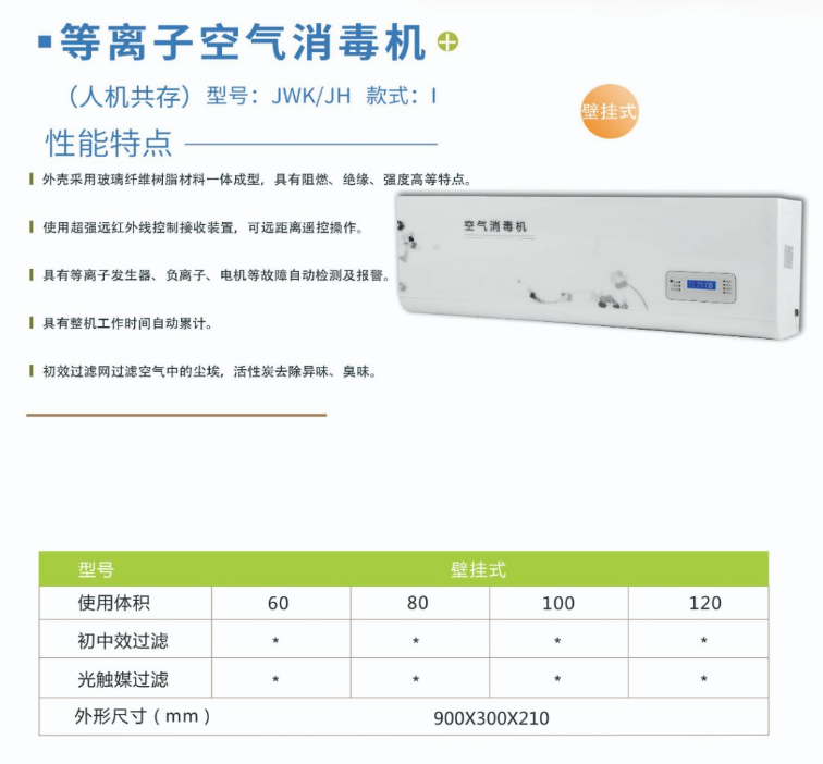 凈為康JWKJH款式Ⅰ（80?）普通壁掛，等離子空氣消毒機(jī)1.png